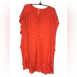 Free People Oversized Raw Hem Tunic